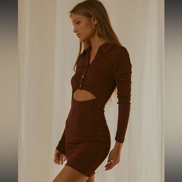 NWT | Elena Long Sleeve Dress – Choc Brown - Picture 4 of 9